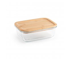 PORTOBELLO. Lunch Box. Hermetyczne pudełko ze szkła borokrzemowego z bambusową pokrywką 1000 ml 94781